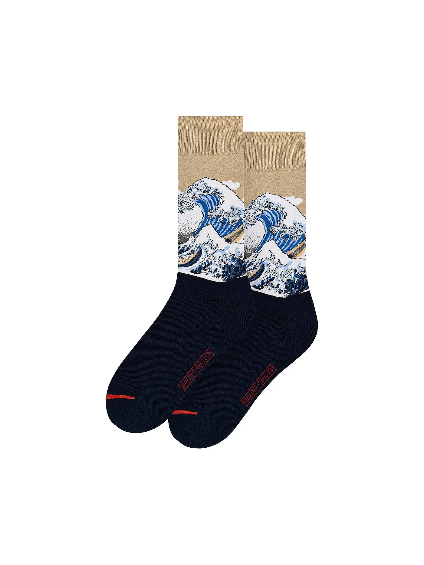 MUSEARTA | Herren Socken THE GREAT WAVE - HOKUSAI beige-multi (46-49) | 